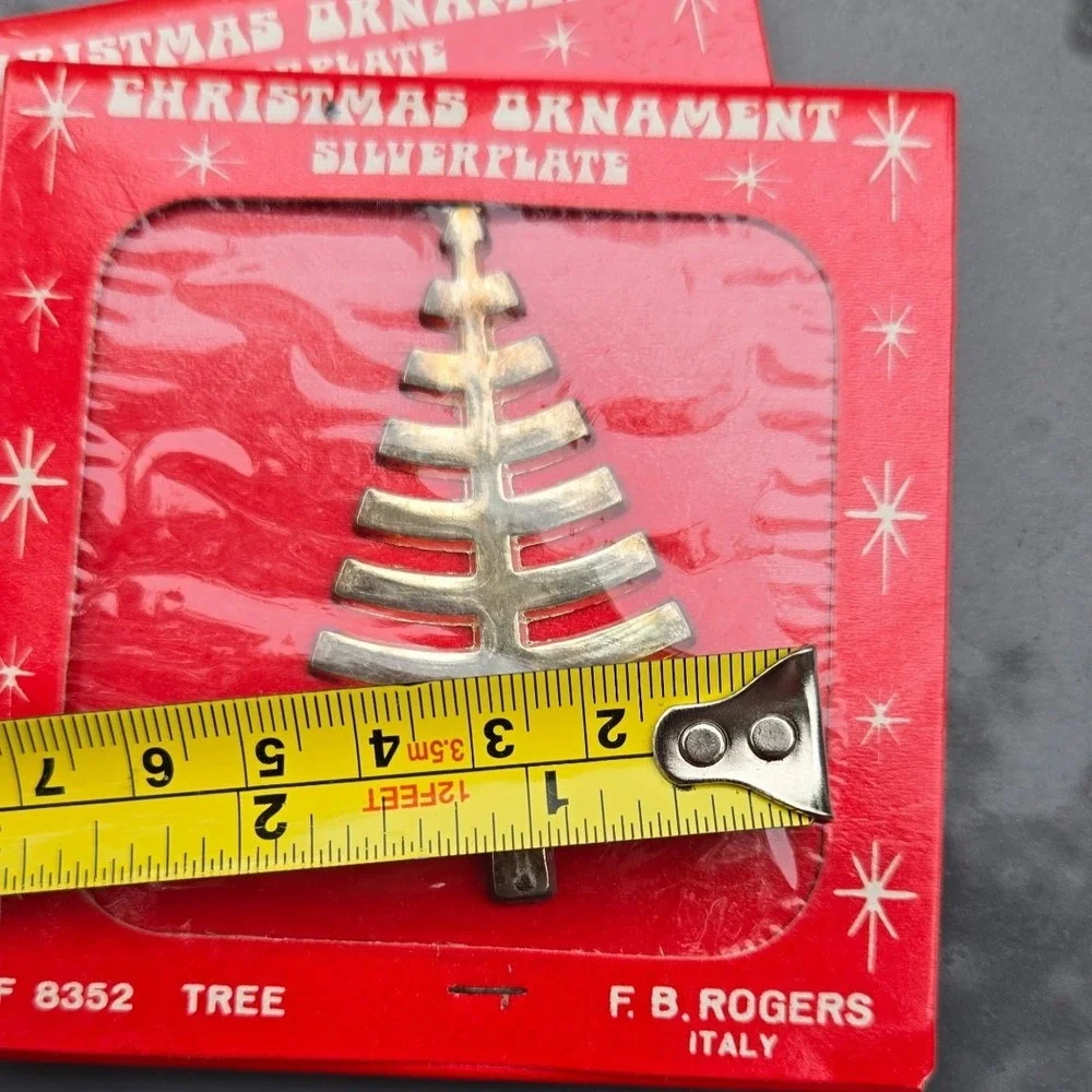 Vintage F.B. Rogers Silverplate Christmas Ornaments Angel‎ Tree Snowflake Italy